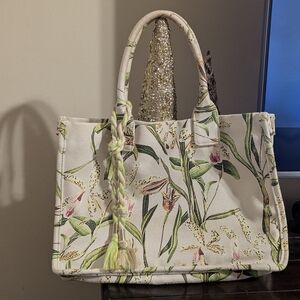 Vince Camuto Floral Canvas Tote Bag